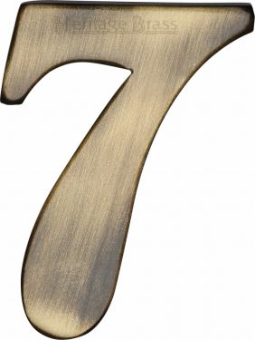 Click Here To Enlarge This Photo Of C1568 7-AT Heritage Brass Numeral 7 Self Adhesive 51mm &lpar;2"&rpar; Antique Brass Finish