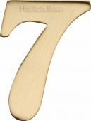 C1568 7-SB Heritage Brass Numeral 7 Self Adhesive 51mm &lpar;2"&rpar; Satin Brass Finish