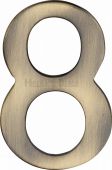 C1568 8-AT Heritage Brass Numeral 8 Self Adhesive 51mm &lpar;2"&rpar; Antique Brass Finish