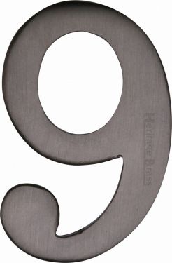Click Here To Enlarge This Photo Of C1568 9-MB Heritage Brass Numeral 9 Self Adhesive 51mm &lpar;2"&rpar; Matt Bronze Finish