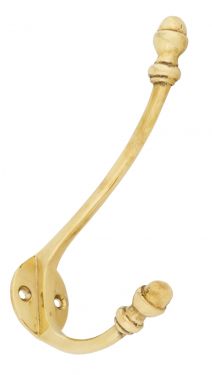 Click Here To Enlarge This Photo Of 83525 From The Anvil Polished Brass 6 1&sol;2'' Hat & Coat Hook