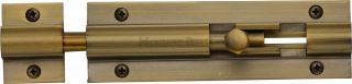 C1582 4-AT Heritage Brass Door Bolt Straight 4" x 1 &frac14;" Antique Brass Finish