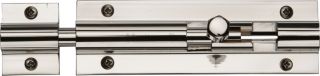 C1582 4-PNF Heritage Brass Door Bolt Straight 4" x 1 &frac14;" Polished Nickel Finish