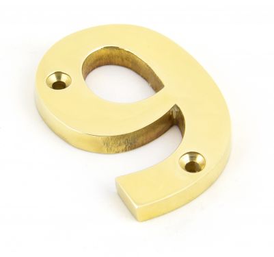 Click Here To Enlarge This Photo Of 83719 From The Anvil Polished Brass Numeral 9