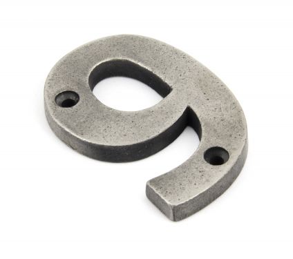 Click Here To Enlarge This Photo Of 83739 From The Anvil Antique Pewter Numeral 9