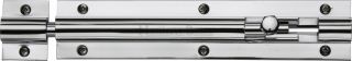 C1582 6-PC Heritage Brass Door Bolt Straight 6" x 1 &frac14;" Polished Chrome Finish