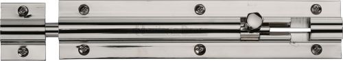 Click Here To Enlarge This Photo Of C1582 6-PNF Heritage Brass Door Bolt Straight 6" x 1 &frac14;" Polished Nickel Finish