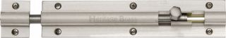 C1582 6-SN Heritage Brass Door Bolt Straight 6" x 1 &frac14;" Satin Nickel Finish