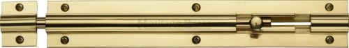 Click Here To Enlarge This Photo Of C1582 8-PB Heritage Brass Door Bolt Straight 8" x 1 &frac14;" Polished Brass Finish