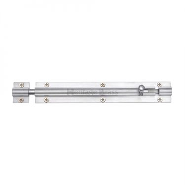 Click Here To Enlarge This Photo Of C1582 8-SC Heritage Brass Door Bolt Straight 8" x 1 &frac14;" Satin Chrome Finish