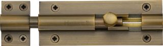 C1584 4-AT Heritage Brass Door Bolt Straight 4" x 1 &half;"" Antique Brass Finish