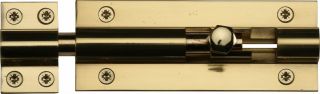 C1584 4-PB Heritage Brass Door Bolt Straight 4" x 1 &half;"" Polished Brass Finish