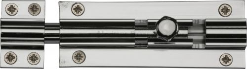 Click Here To Enlarge This Photo Of C1584 4-PC Heritage Brass Door Bolt Straight 4" x 1 &half;"" Polished Chrome Finish