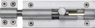 C1584 4-SC Heritage Brass Door Bolt Straight 4" x 1 &half;"" Satin Chrome Finish