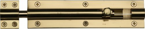 Click Here To Enlarge This Photo Of C1584 6-PB Heritage Brass Door Bolt Straight 6" x 1 &half;"" Polished Brass Finish