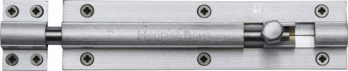 Click Here To Enlarge This Photo Of C1584 6-SC Heritage Brass Door Bolt Straight 6" x 1 &half;"" Satin Chrome Finish