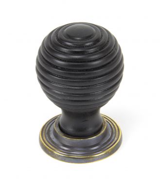 Click Here To Enlarge This Photo Of 83872 From The Anvil Ebony & Aged Brass Beehive Cabinet Knob - Large
