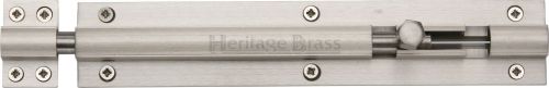 Click Here To Enlarge This Photo Of C1584 8-SN Heritage Brass Door Bolt Straight 8" x 1 &half;"" Satin Nickel Finish