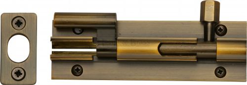 Click Here To Enlarge This Photo Of C1592 4-AT Heritage Brass Door Bolt Necked 4" x 1 &frac14;" Antique Brass Finish