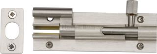 C1592 4-SN Heritage Brass Door Bolt Necked 4" x 1 &frac14;" Satin Nickel Finish