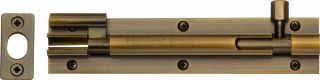 C1592 6-AT Heritage Brass Door Bolt Necked 6" x 1 &frac14;" Antique Brass Finish