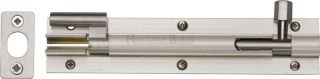 C1592 6-SN Heritage Brass Door Bolt Necked 6" x 1 &frac14;" Satin Nickel Finish