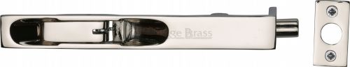 Click Here To Enlarge This Photo Of C1680 6-PNF Heritage Brass Lever Action Flush Bolt 6" x &period;&frac34;" Polished Nickel Finish