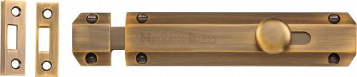 Click Here To Enlarge This Photo Of C1685 6-AT Heritage Brass Door Bolt Flat 6" Antique Brass Finish