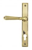 45314 From the Anvil Aged Brass Hinton Slimline Lever Espag&period; Lock Set - 92mm Centres - 212mm Screw Centres
