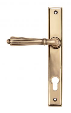 Click Here To Enlarge This Photo Of 45338 From the Anvil Polished Bronze Hinton Slimline Lever Espag&period; Lock Set - 92mm Centres - 212mm Screw Centres
