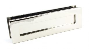 45443 From the Anvil Polished Nickel Traditional Letterbox - Size&colon; 315x92mm - C&sol;C&colon; 283mm - Aperture&colon; 249x41mm