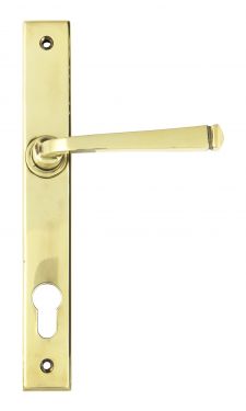 Click Here To Enlarge This Photo Of 90354 From the Anvil Aged Brass Avon Slimline Lever Espag&period; Lock Set - 92mm Centres - 212mm Screw Centres
