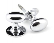 91975 From the Anvil Polished Chrome Oval Mortice&sol;Rim Knob Set