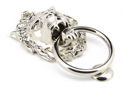 Click Here To Enlarge This Photo Of 91997 From the Anvil Polished Nickel Lion Head Knocker