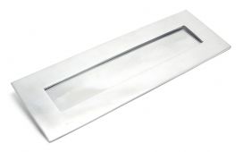 92003 From the Anvil Satin Chrome Large Letter Plate - Size&colon; 324x108mm - C&sol;C&colon; 292mm - Aperture&colon; 258x44mm