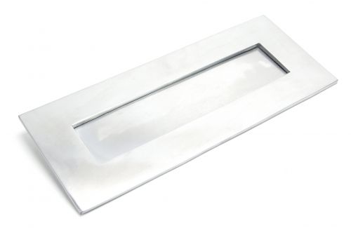 Click Here To Enlarge This Photo Of 92005 From the Anvil Satin Chrome Small Letter Plate - Size&colon; 265x108mm - C&sol;C&colon; 232mm - Aperture&colon; 198x44mm