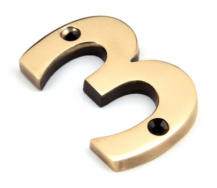Click Here To Enlarge This Photo Of 92023 From the Anvil Polished Bronze Numeral 3