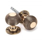 91926 From The Anvil Polished Bronze Heavy Beehive Mortice&sol;Rim Knob Set