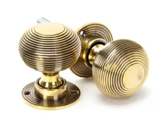 83633H From The Anvil Aged Brass Beehive Heavy Mortice&sol;Rim Knob Set