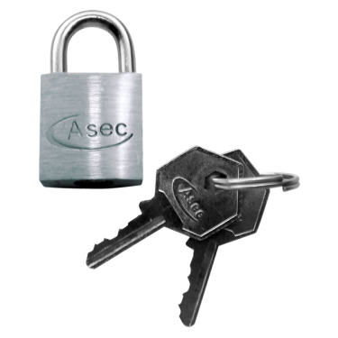 Click Here To Enlarge This Photo Of AS11864 - ASEC KD Open Shackle Chrome Finish Padlock 30mm
