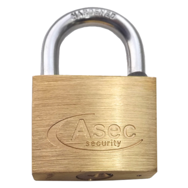 Click Here To Enlarge This Photo Of AS2512 - ASEC KA 'E' Open Shackle Brass Padlock 40mm Boxed