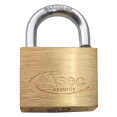 AS2513 - ASEC KA 'J' Open Shackle Brass Padlock 40mm Boxed