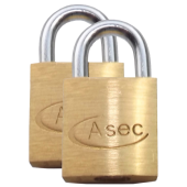 AS2551 - ASEC KA Open Shackle Brass Padlock 20mm  &lpar;PAIR&rpar;
