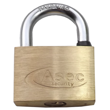 Click Here To Enlarge This Photo Of AS2525 - ASEC KA 'O' Open Shackle Brass Padlock 50mm Boxed