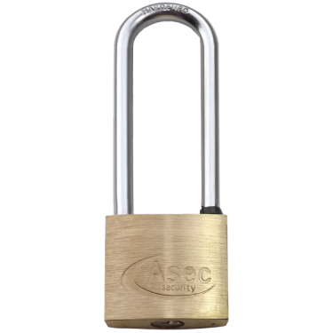 Click Here To Enlarge This Photo Of AS2521 - ASEC KA 'G' Long Shackle Brass Padlock 50mm Boxed