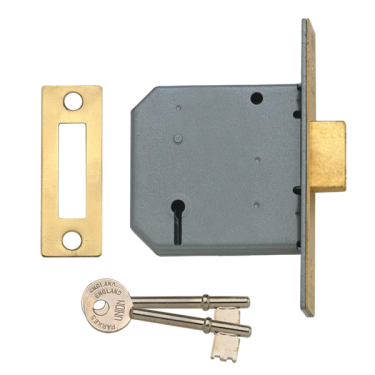 Click Here To Enlarge This Photo Of L3835 - UNION 2177 3 Lever Deadlock 75mm Polished Brass Keyed Alike