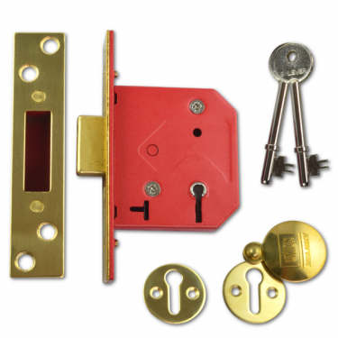 Click Here To Enlarge This Photo Of 7687 - UNION 2101 5 Lever Deadlock 64mm Polished Brass Keyed Alike