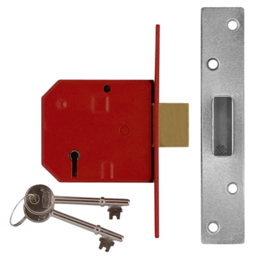 Click Here To Enlarge This Photo Of L4504 - UNION 2134 5 Lever Deadlock 79&period;5mm Satin Chrome Keyed to Differ