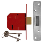 L4504 - UNION 2134 5 Lever Deadlock 79&period;5mm Satin Chrome Keyed to Differ