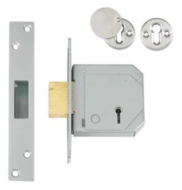 Click Here To Enlarge This Photo Of L12084 - UNION C-Series 3G114E BS 5 Lever Deadlock 67mm Satin Chrome Keyed Alike